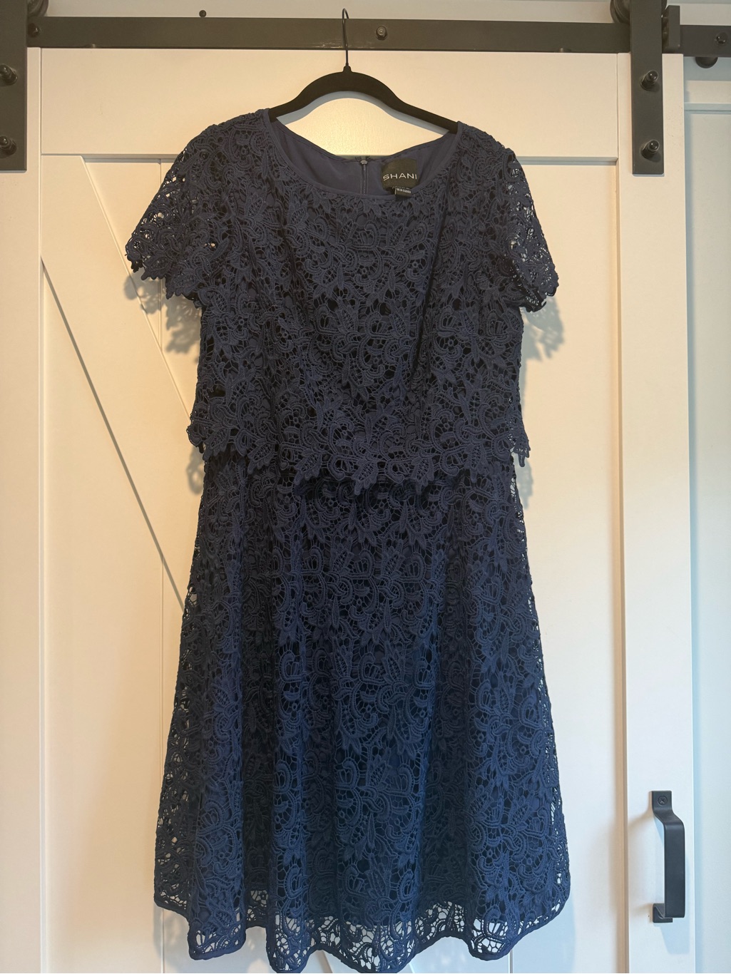 Shani Floral Lace Navy Short Sleeve Dress